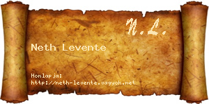 Neth Levente névjegykártya